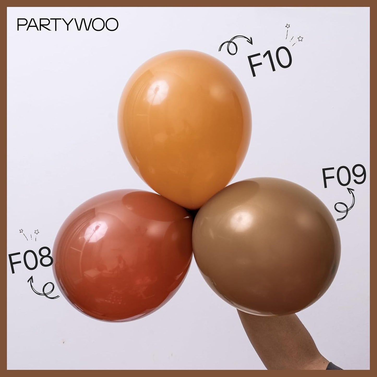 PartyWoo Brown Balloons 140pcs Different Sizes of 18 12 10 5 Inch Boho Neutral Fall Coffee Tan Balloons Arch Kit Garland for Birthday Boy Baby Shower Jungle Safari Fall Party Decorations Brown-F09