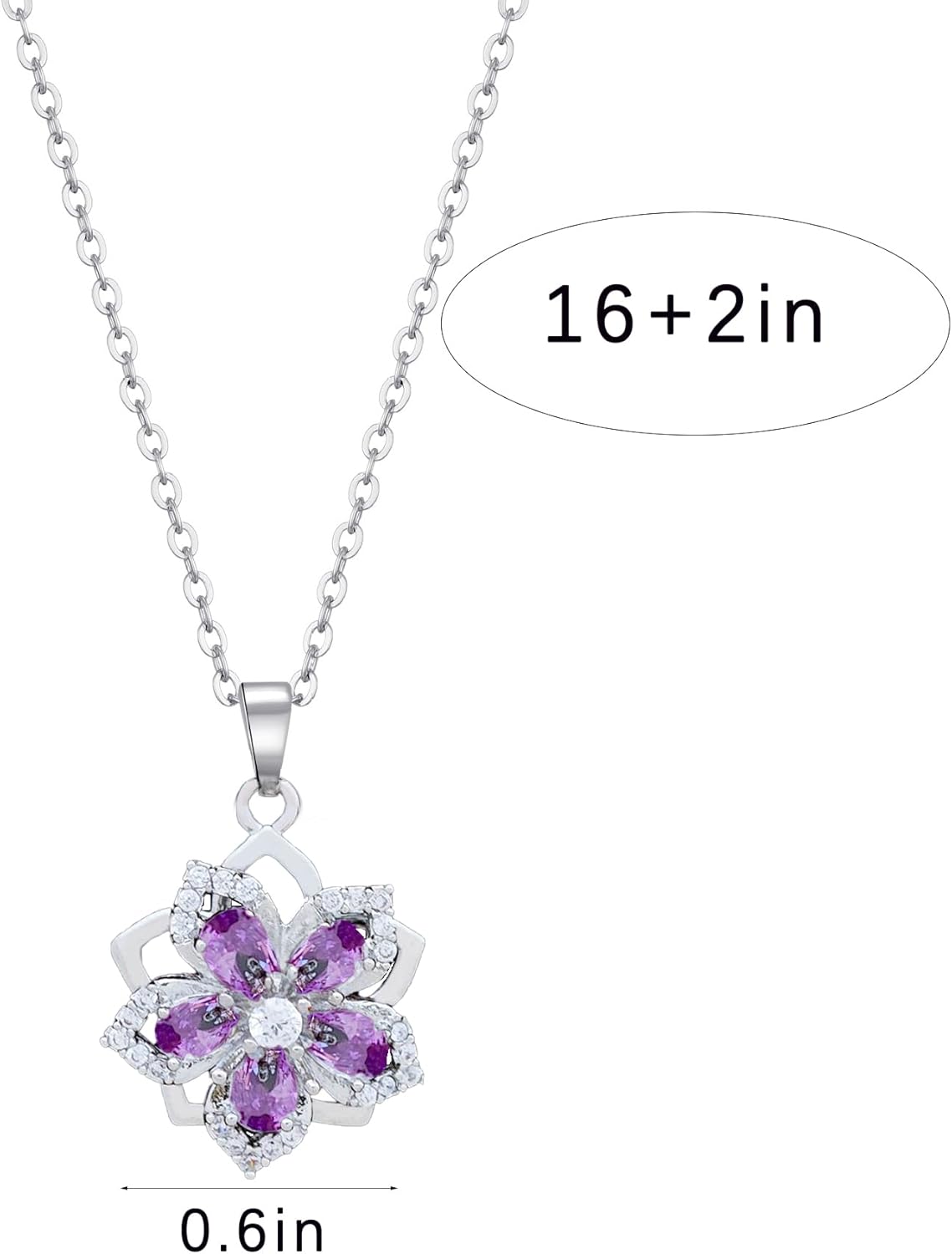 Necklace for Women Gold Flower Fidget Necklace Rotatable Crystal Silver Blossom Pendant Necklaces Adjustable Spinning Fidget Necklaces Redbud Flower Choker Funny Gift Jewelry