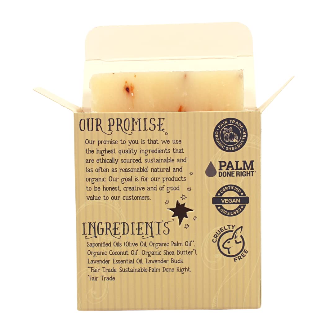 Organic Lavender Flowers Bar Soap - Gentle Cleansing for Sensitive Skin, Herbal and Mint - 3 Pack