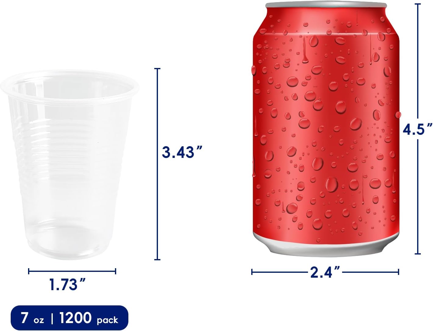 JOLLY CHEF 𝟏𝟐𝟎𝟎 𝐏𝐚𝐜𝐤 7 oz Clear Plastic Cups,7 Ounce Small Disposable Cups, Cold Party Drinking Tumblers for Tasting, Drinking and Party