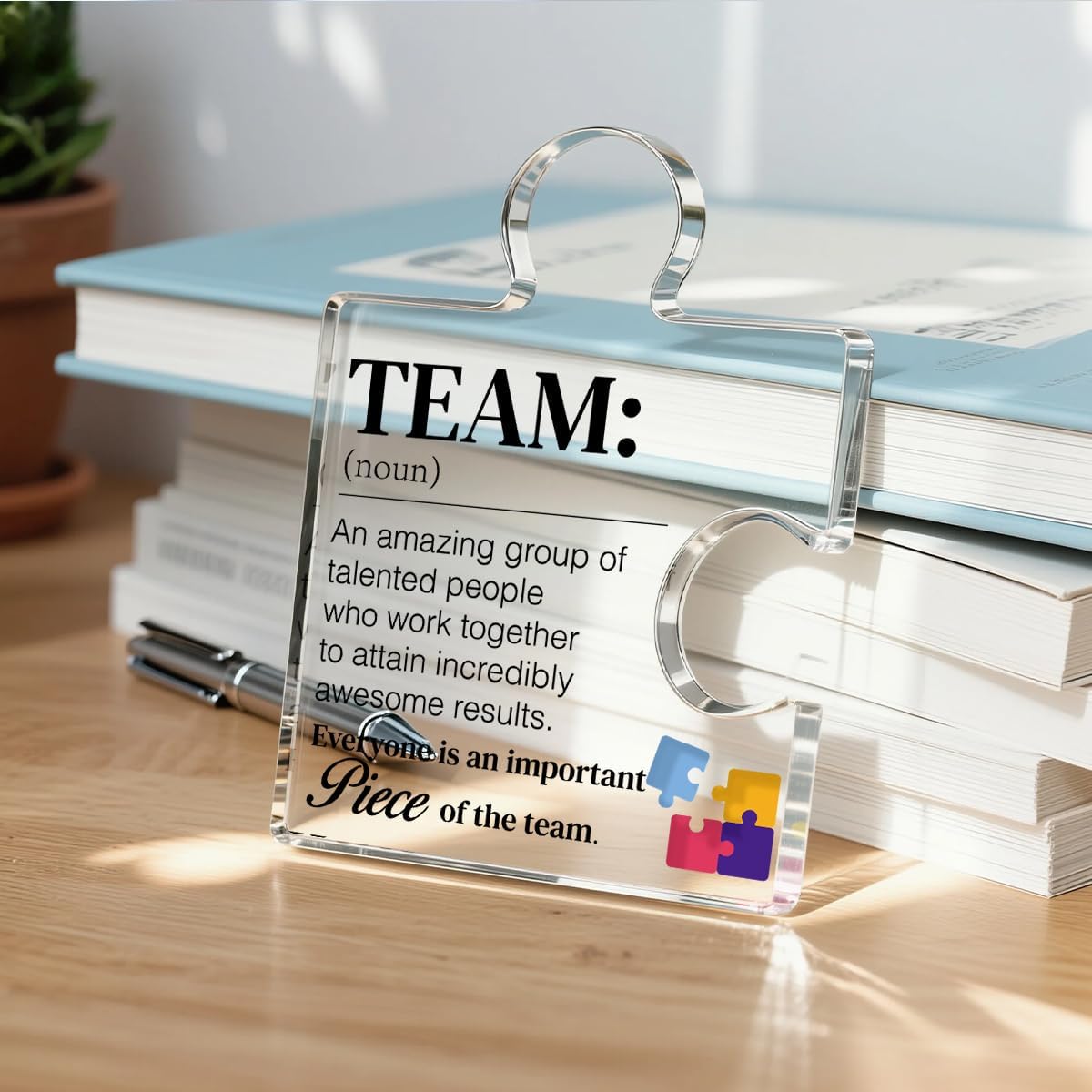 Team Gift Thank You Appreciation Gifts for Coworkers Colleagues Employees Team Definition Acrylic Puzzle Piece Plaque Office Decor