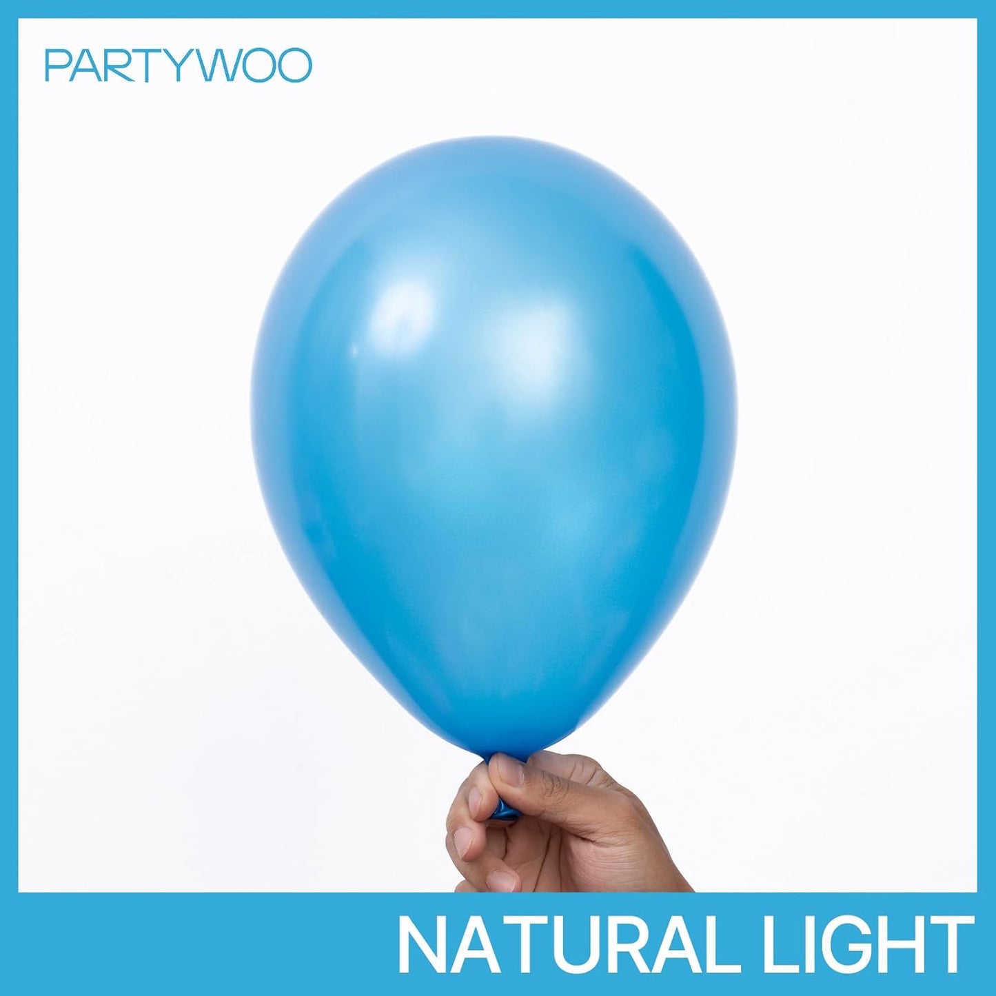 PartyWoo Pearl Blue Balloons 50 pcs 12 Inch Sky Blue Latex Helium Balloons for Graduation Wedding Baby Shower Gender Reveal Under the Sea Anniversary Birthday Party Decorations Blue-Z23