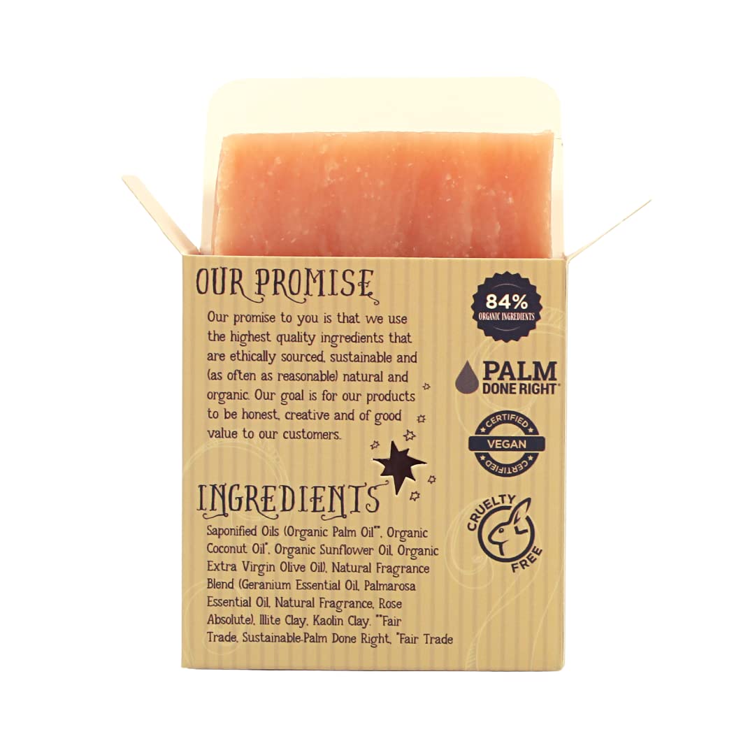 Organic Nature's Rose Bar Soap - Gentle Cleansing for Sensitive Skin, Floral - 3 Pack - Experience Healthy and Glowing Skin