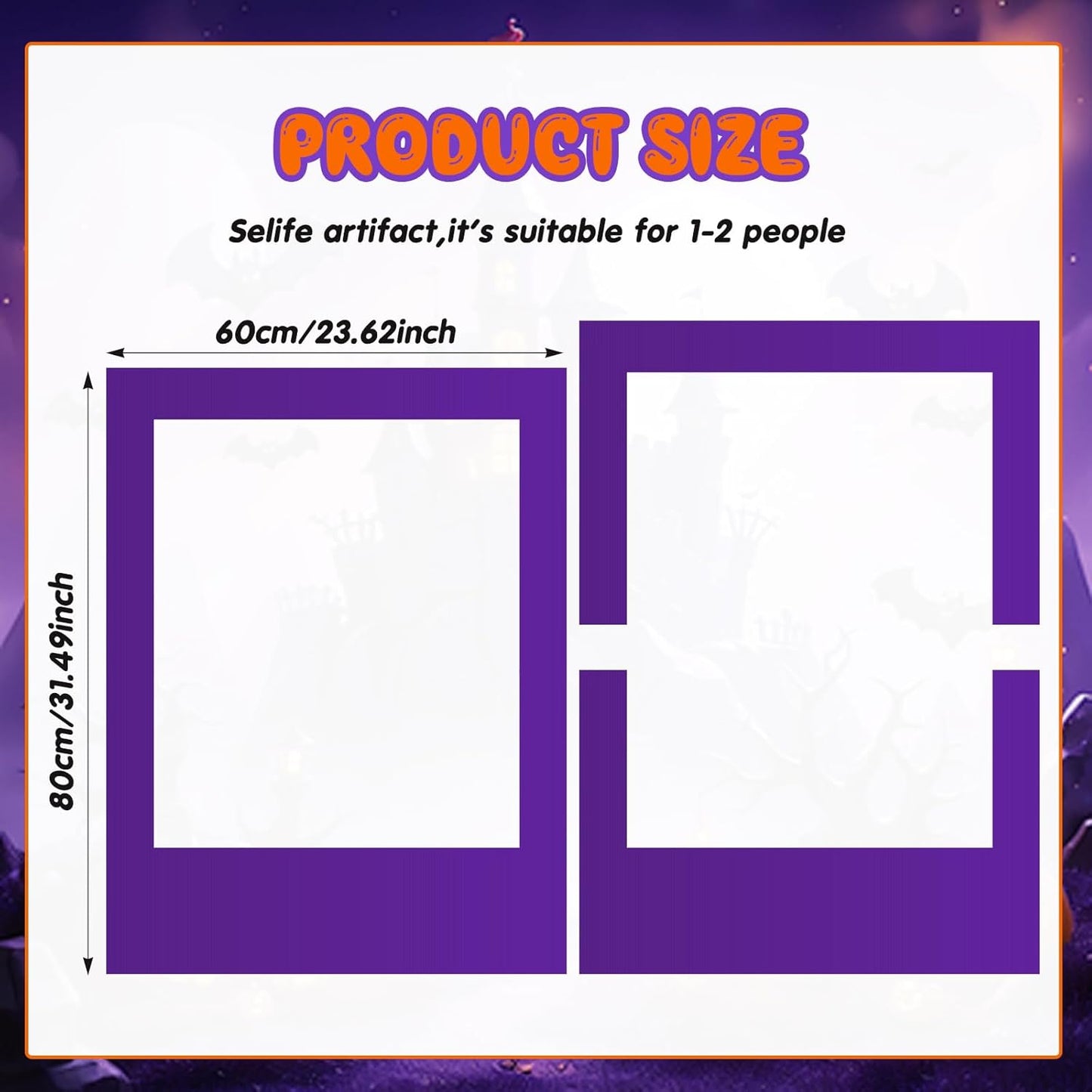 32 x 24 Inch Photo Booth Selfie Frame Prop Booth for Birthday Event Parties Large Blank DIY Cutout Props for Funny Decoration Christmas, Holiday Supplies(Purple,Vertical)