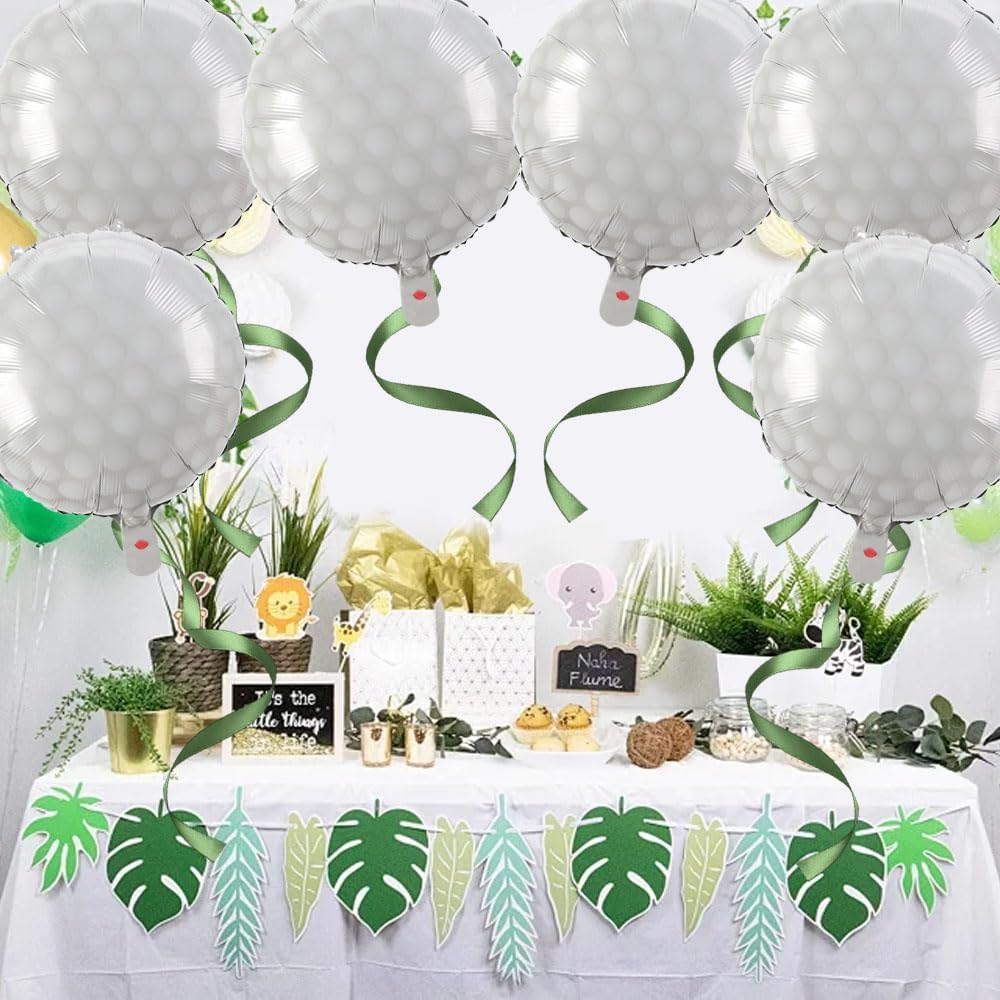 10 PCS Golf Balloons 2 PCS Golf Club 18 Inch Party Decorations Supplies Birthday Party Themed Decor for Boys Giant Large Sports Ball Balloon Christmas Mylar Foil Helium Aluminum Balloon Gender Reveal