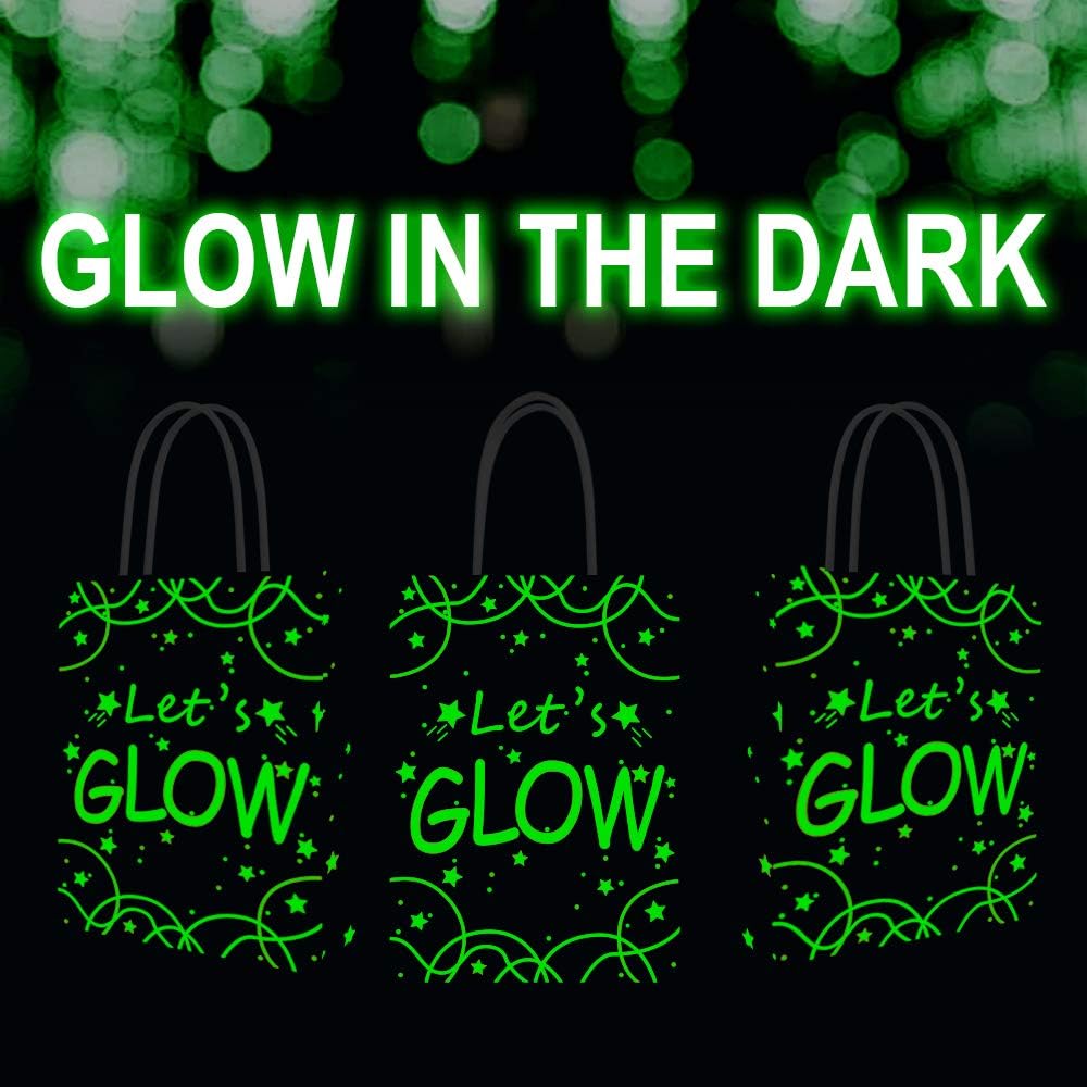 Glow in the Dark Gift Bags, Creative Unique Party Favor Bags Treat Bags for Birthday Party Supplies(12pcs)
