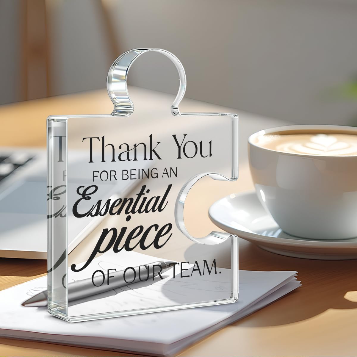 Team Appreciation Gifts for Employees, Thank You Gift for Coworkers, Best Teams Ever Gifts Thank You for Being an Essential Piece of Our Team Acrylic Puzzle Piece Plaque Office Decor