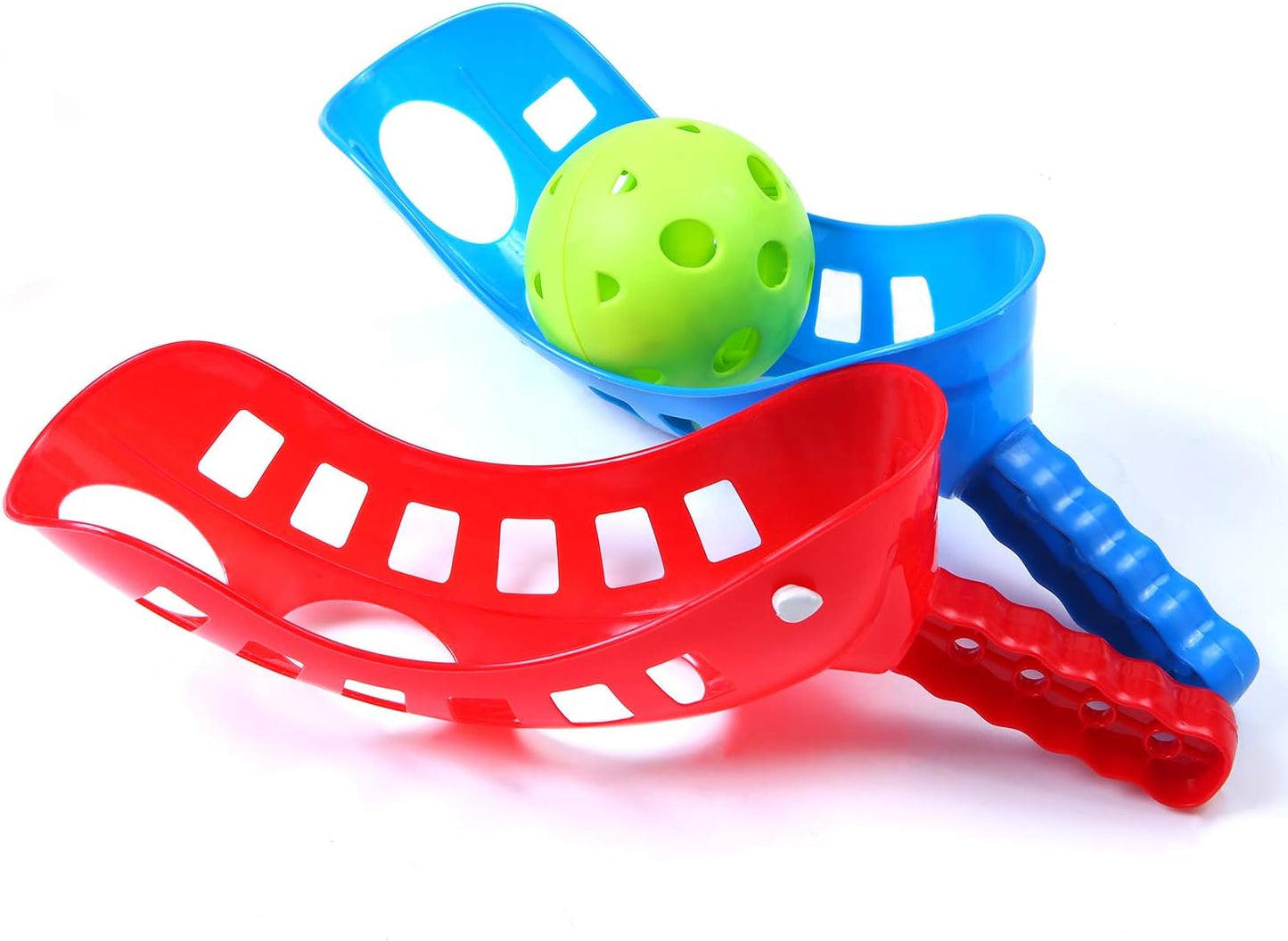 Cooraby Scoop Ball Game Scoop and Ball Toss Set Toss Catch Game Toy Lacrosse Racket Game with Storage Bag, 4 Scoops and 2 Balls