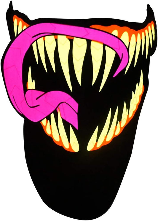 LED Halloween Mask Sound Reactive Light Up Mask Scary Masks for Costumes Cosplay,Music Party,Rave Events, EDC