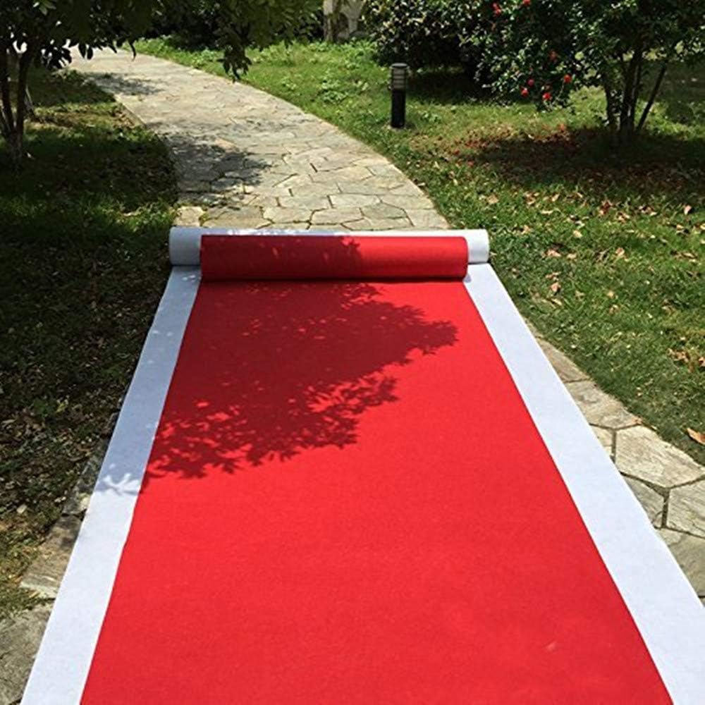 Red Aisle Runners Wedding Accessories Aisle Runner Carpet Rugs for Step and Repeat Display, Ceremony Parties and Events Indoor or Outdoor Decoration 36 Inch Wide x50 feet Long