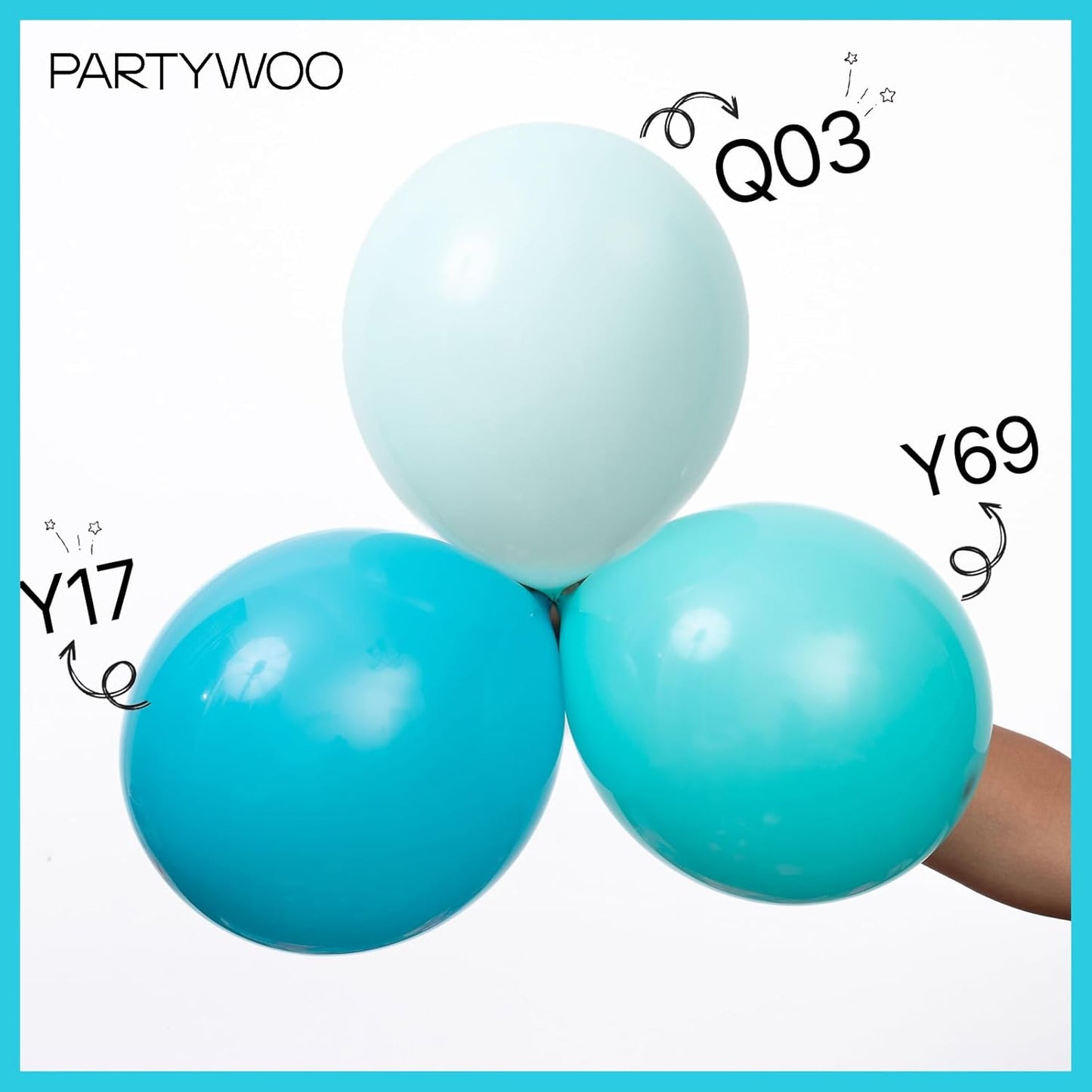 PartyWoo Dark Teal Balloons 50pcs 12 Inch Turquoise Aqua Blue Teal Balloons for Graduation Wedding Baby Shower Bridal Shower Gender Reveal Engagement Birthday Pool Party Decorations Blue-Y17
