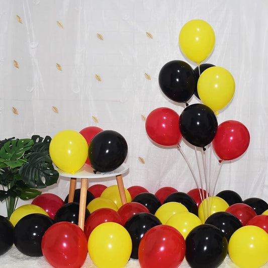 300 Pack Red Black and Yellow Balloons - 5 Inch Mini Red Black Yellow Latex Small Balloons - 100 of Each Colors for Party Balloons Arch Wreath Assorted Colors Decorations