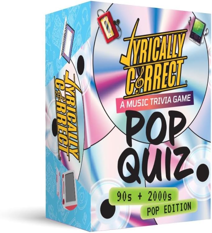 Lyrically Correct '90s & 2000s Music Trivia Card Game - Pop Edition - Finish The Lyrics Challenge, Fun for Adults, Party or Family Night