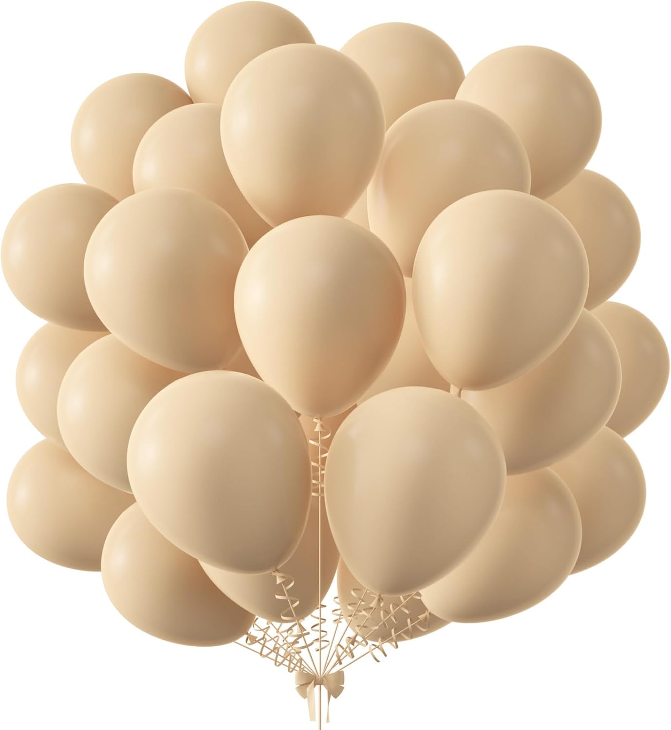 KALOR 12 Inch Beige Balloons, 50 Pcs Latex Helium Balloons for Kid's Birthday Party, Baby Shower, Wedding, Graduate Party Decorations
