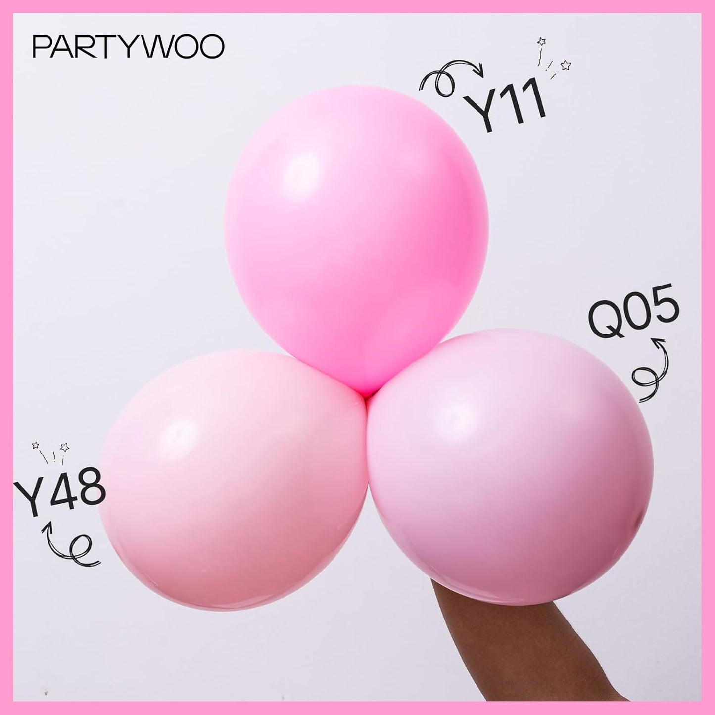 PartyWoo Light Pink Balloons 50 pcs 12 Inch Pastel Baby Pale Pink Latex Balloons for Baby Shower Gender Reveal Valentine's Day Engagement Wedding Princess Birthday Party Decorations Pink-Y48