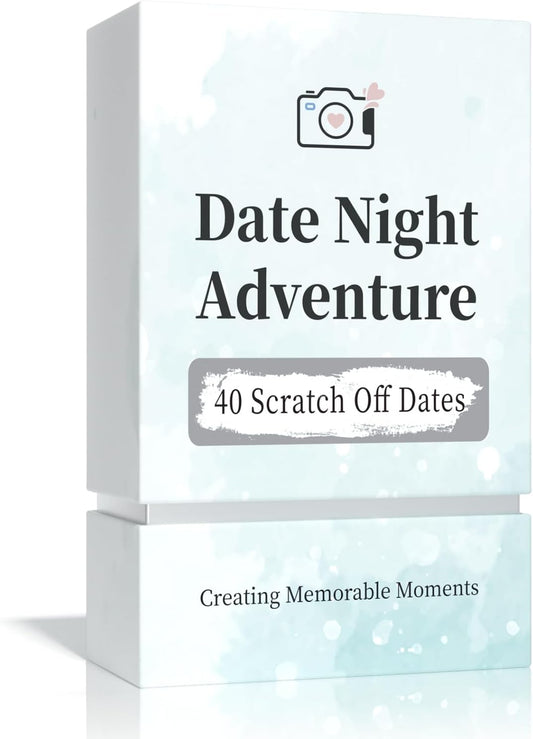 40 Date Ideas for Couples Date Night - Unique Scratch Off Date Night Card Gifts for Boyfriend, Romantic Engagement, Bridal Shower and Wedding Anniversary Couples Gifts for Him, Bride