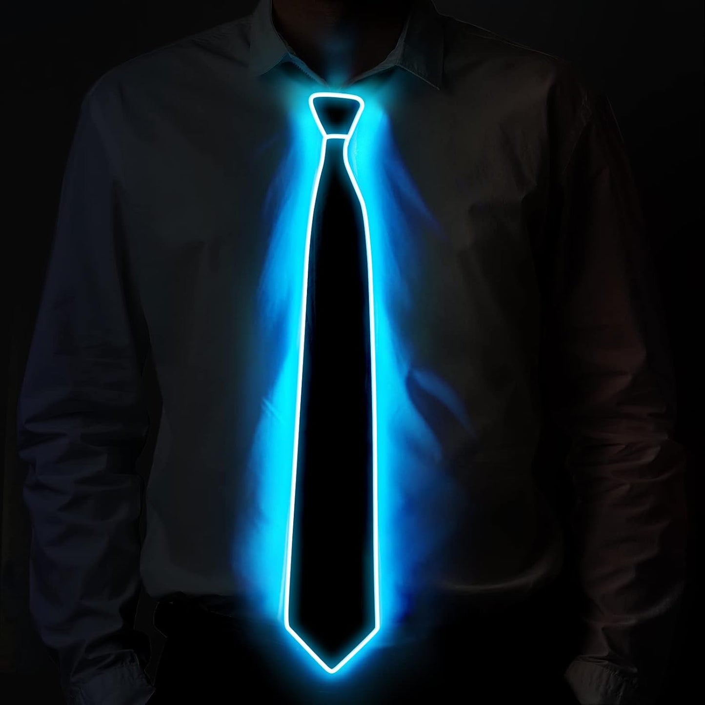Ainiv Light Up Neckties Bowties Suspenders LED Party Supplies Glow in the Dark Adjustable for Women and Men Parties