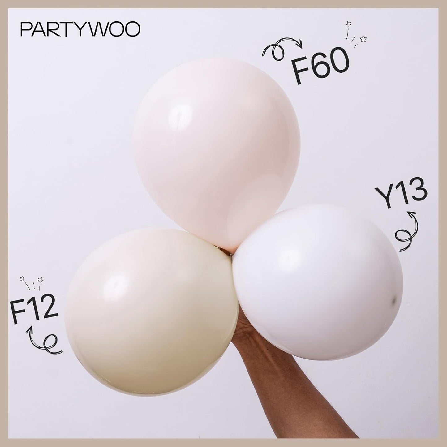 PartyWoo White Balloons 92 pcs Different Sizes Pack of 18 12 10 5 Inch Matte White Latex Balloon Arch Kit Garland for Wedding Bridal Graduation Baby Shower Birthday Party Decorations White-Y13