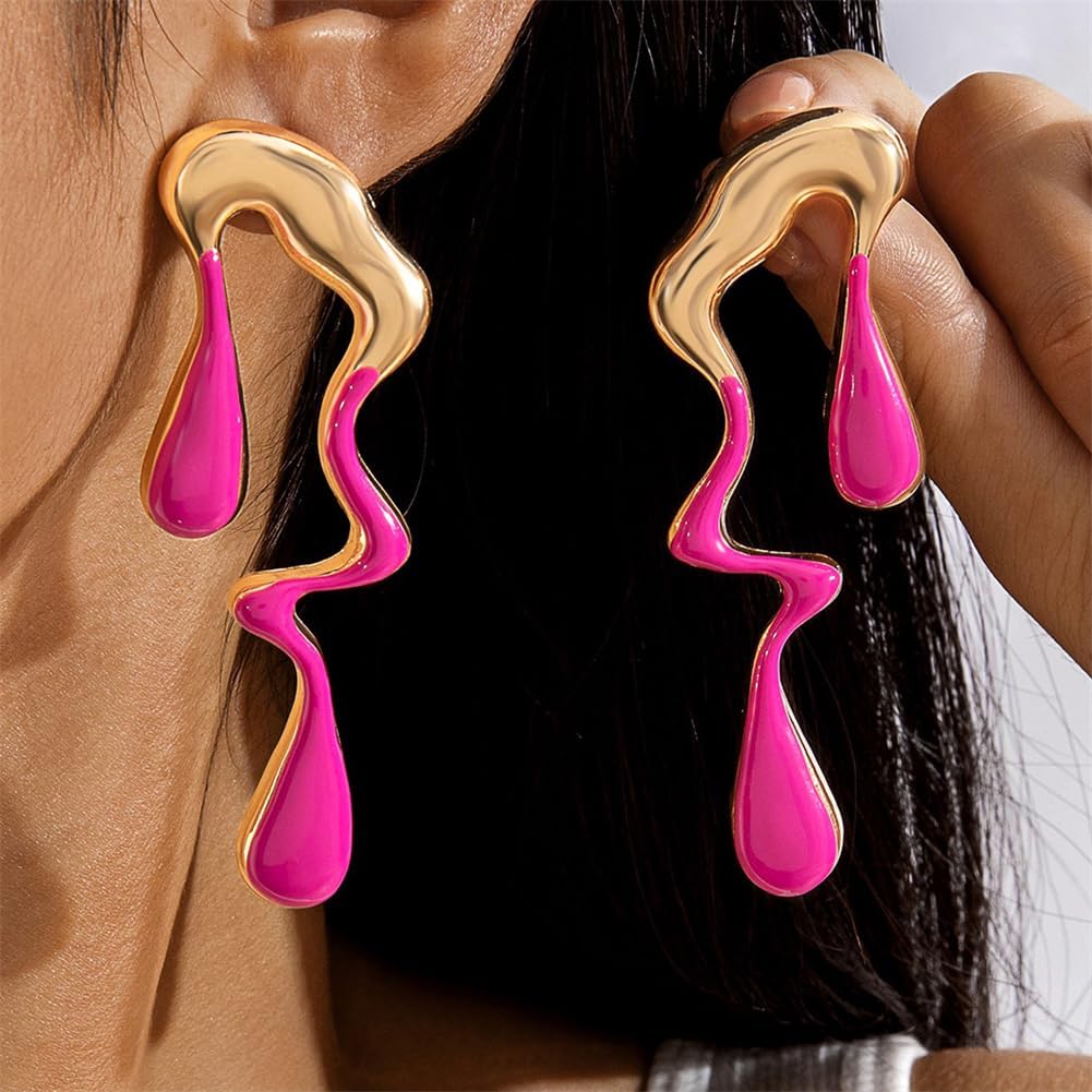 Irregular WaterDrop Earrings Melted Liquid Asymmetrical Drop Earrings for Women Embrace Minimalist Statement Earrings Jewelry