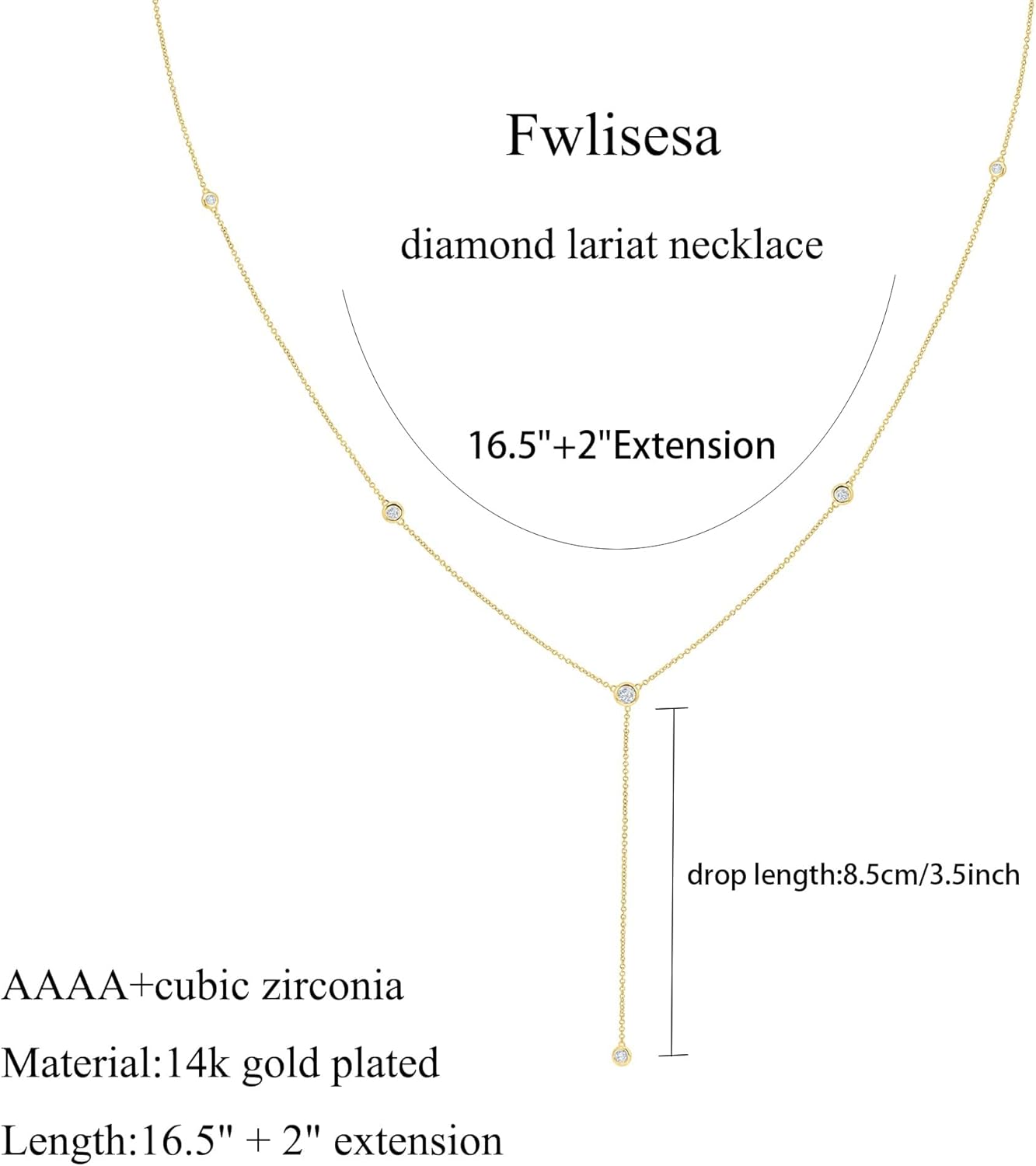 Gold Necklace for Women, Dainty Gold Long Necklaces 14k Gold Plated Prom Lariat Necklace Cute Choker Necklaces for Women Trendy Stuff Fashion Costume Gold Accessories Christmas Jewelry Gifts