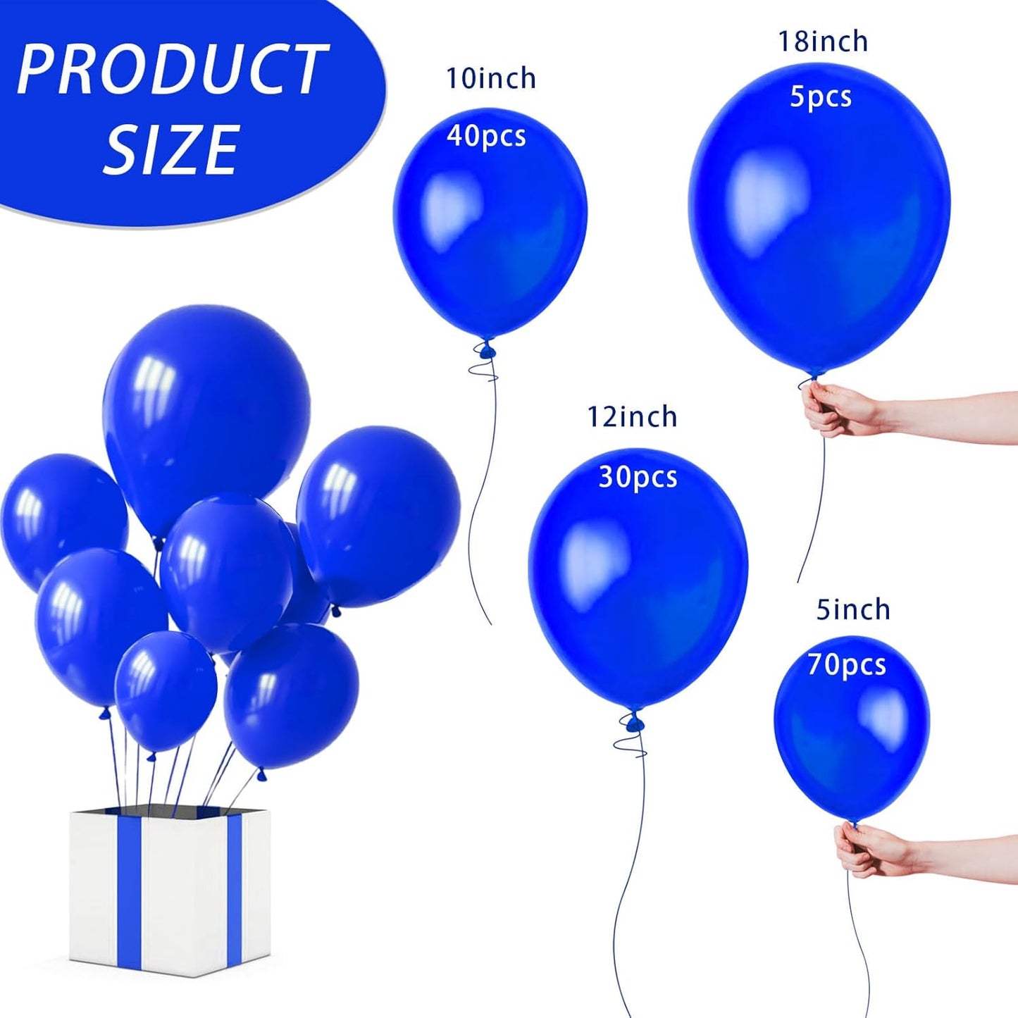 Royal Blue Balloon,145pcs Latex Royal Blue Balloons Arch Kit Different Sizes 18 12 10 5 Inch,Balloon Garland Arch for Birthday Party Baseball Fiesta Graduation Independence Day Decoration