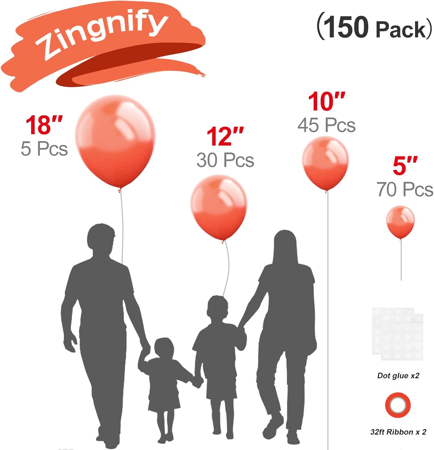 Light Red Balloons, 150 pcs Different Sizes Pack of 18 Inch 12 Inch 10 Inch 5 Inch Pale Red Balloons for Balloon Garland Balloon Arch as Birthday Party Wedding Decorations