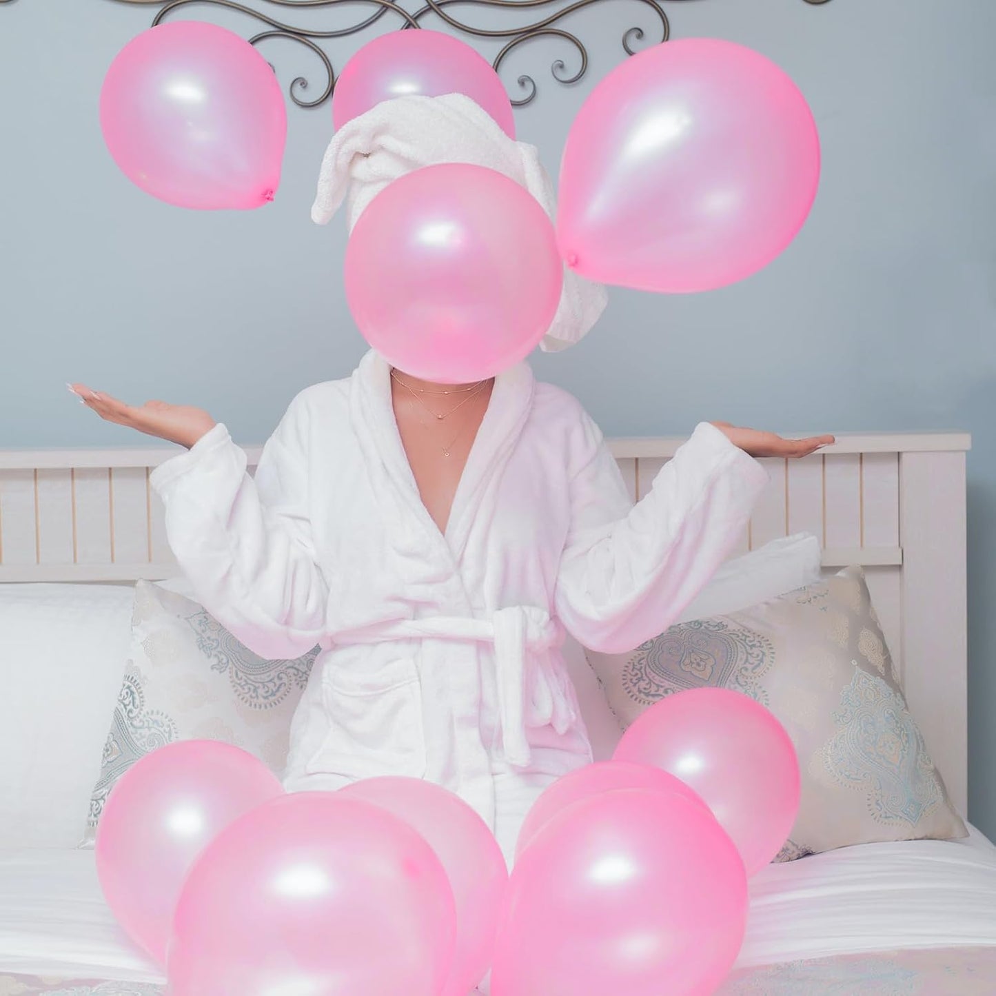 120 Pack Pearl Pink Balloons, Bright 12 inch Royal Pink Latex Party Balloons for Birthday Wedding Baby Shower Halloween.