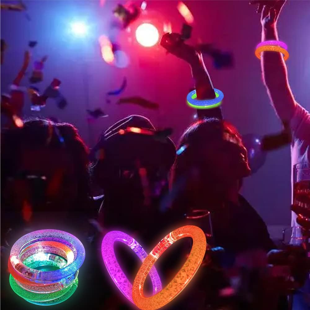60 Pcs Glow In The Dark Bracelets, 6 Colors LED Bracelets Bulk Party Supplies for Kids and Adults, Glow Neon Party Favors Toys for Carnival Halloween Christmas Birthday Wedding