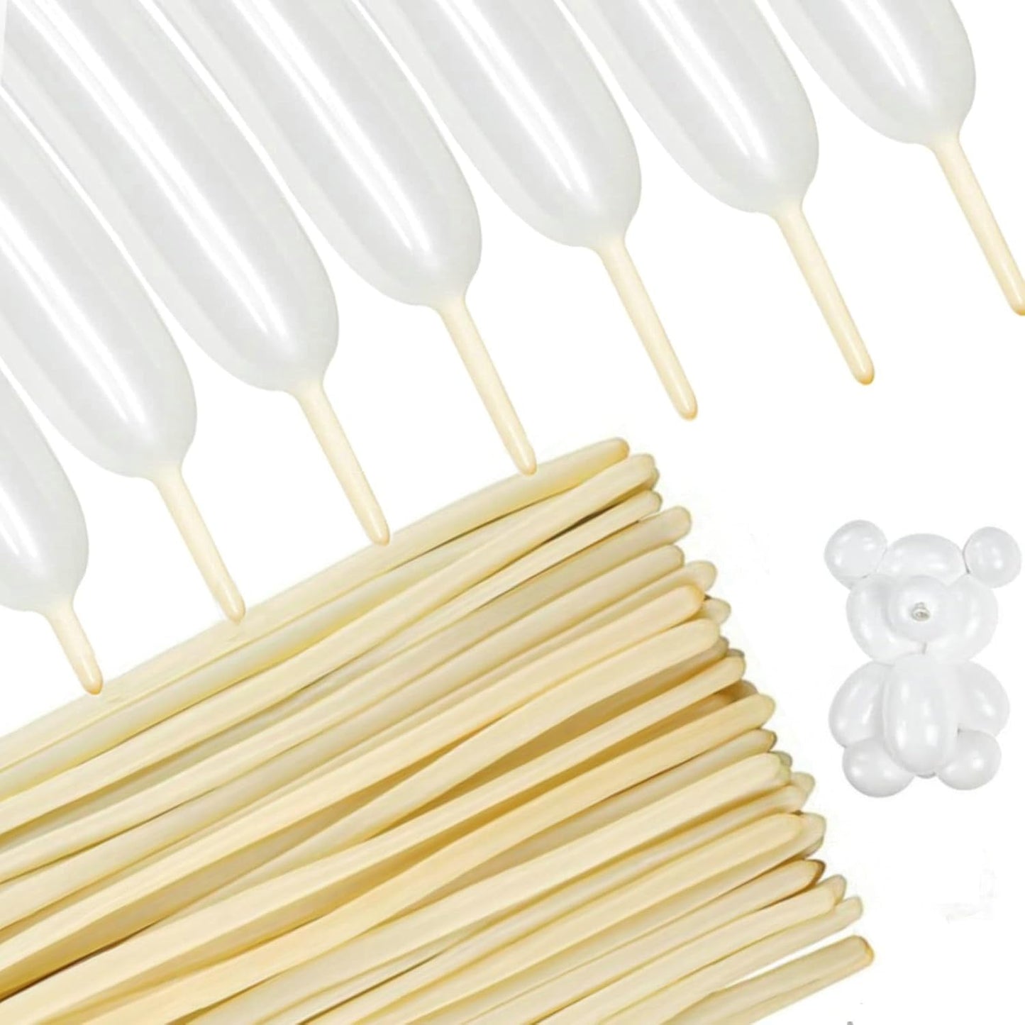 100 Pcs 260 Clear Long Balloons for Modeling, Twisting Balloons for Animals, Birthday, Wedding Parties - Premium Quality Latex