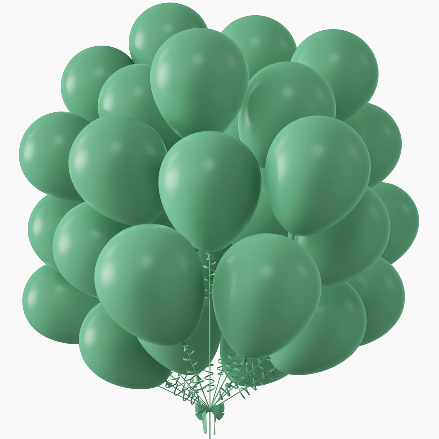 KALOR 12 Inch Retro Bean Green Balloons, 50 Pcs Latex Helium Balloons for Kid's Birthday Party, Baby Shower, Wedding, Graduate Party Decorations