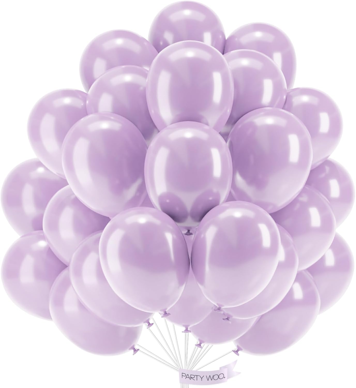 PartyWoo 50pcs Pearl Light Purple Balloons, 12inch, Latex, for Balloon Garland, Birthday, Wedding Decorations