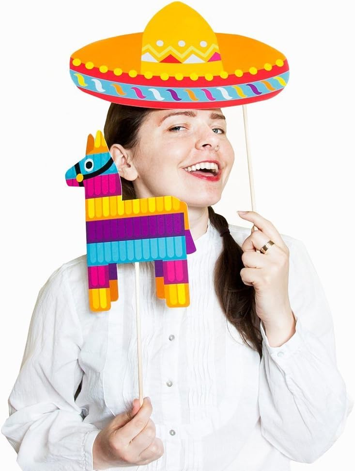 Fiesta Photo Booth Props by PartyGraphix - Mexican Decor Perfect for Fiesta Party Decorations