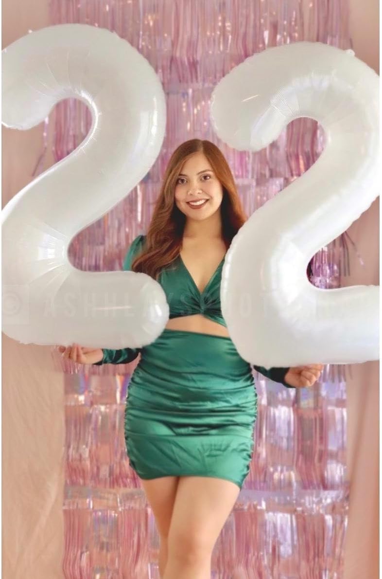 White Number 6 Balloon 40 Inch, 6th Birthday Party Decorations for Children, Giant 6 Foil Balloon for Party Supplies