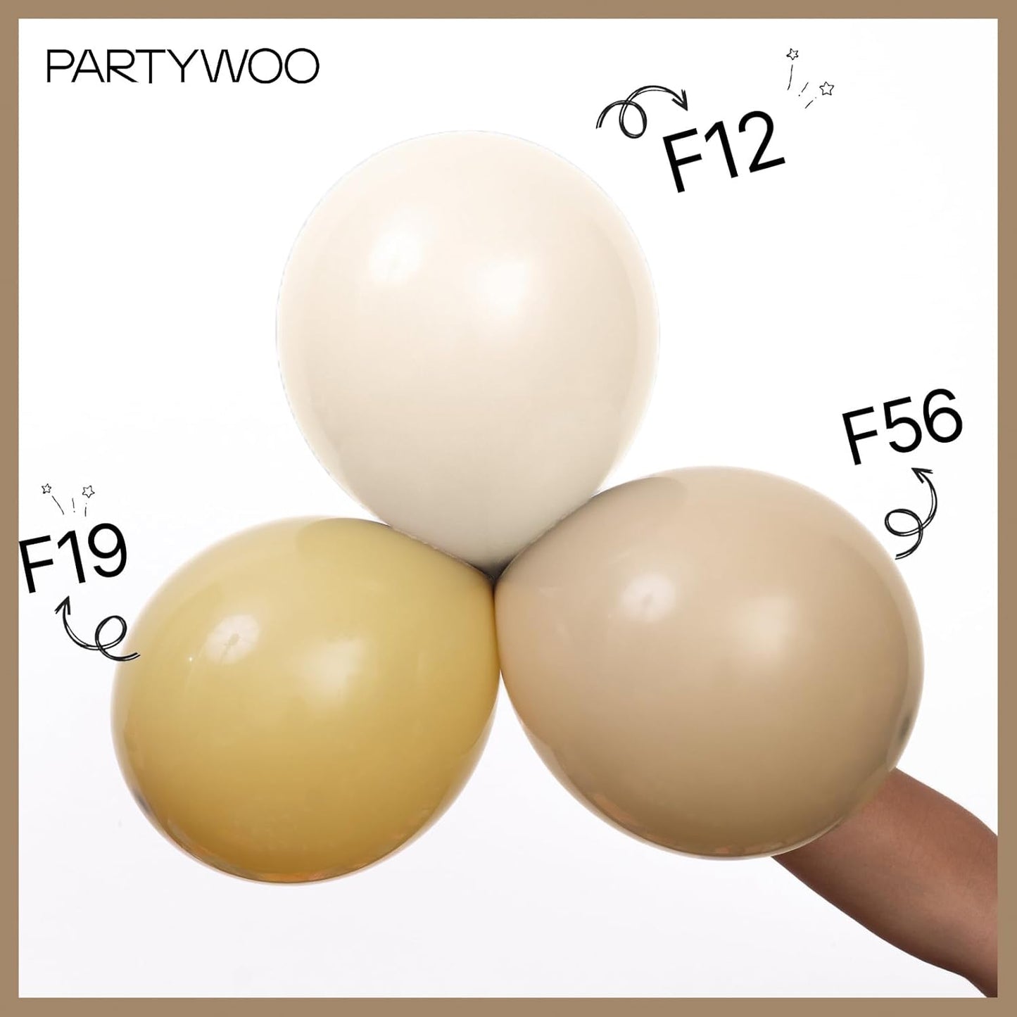 PartyWoo Tan Balloons 140 pcs Different Sizes of 18 12 10 5 Inch Light Brown Neutral Boho Coffee Balloon Arch Kit Garland for Wedding Baby Shower Safari Woodland Birthday Party Decorations Tan-F19