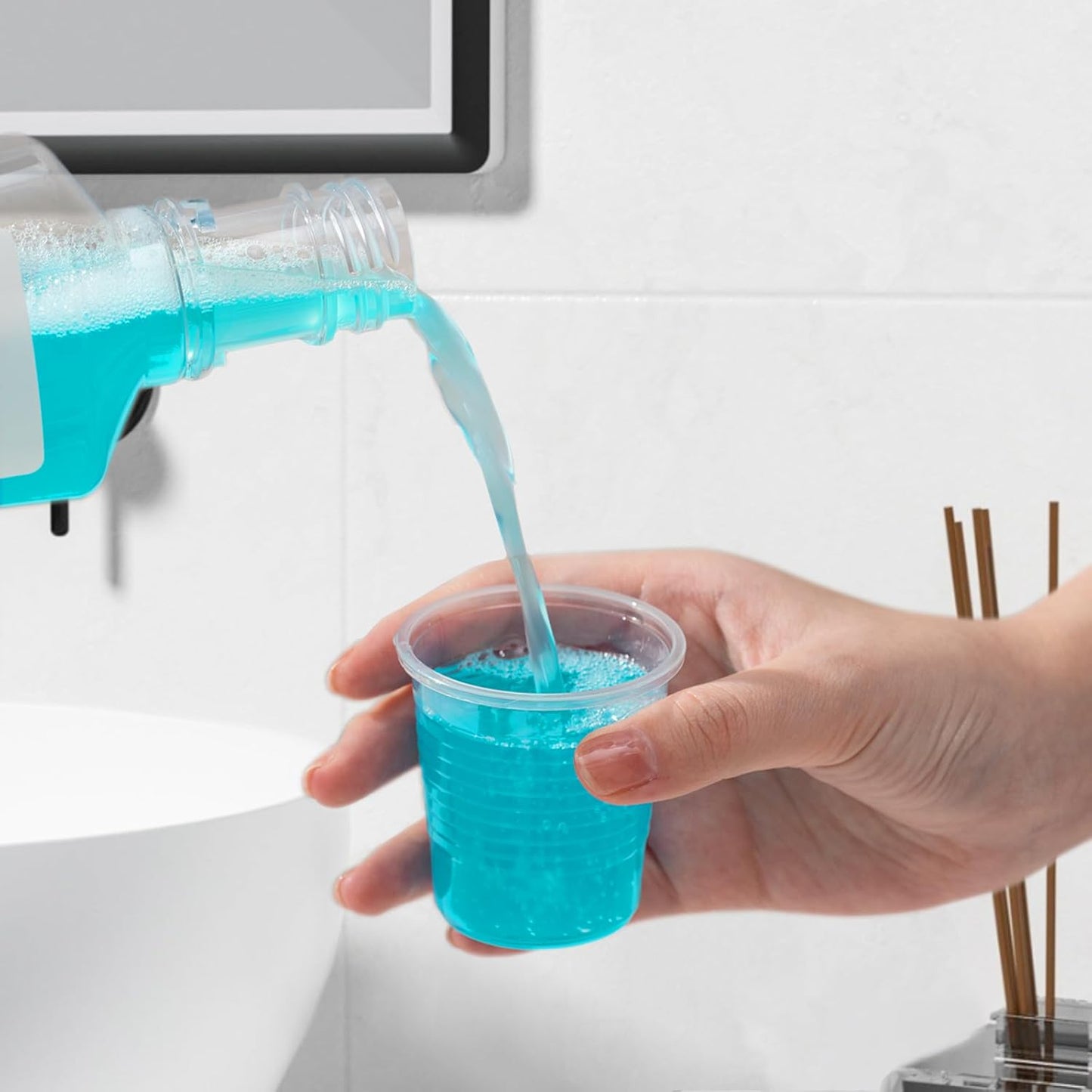 1500 Pack 3 oz Clear Plastic Cups, Small Bathroom Cups, Disposable Mouthwash Cup, Cold Party Drinking Cup, Perfect for Whiskey, Juice, Soda, Coffee