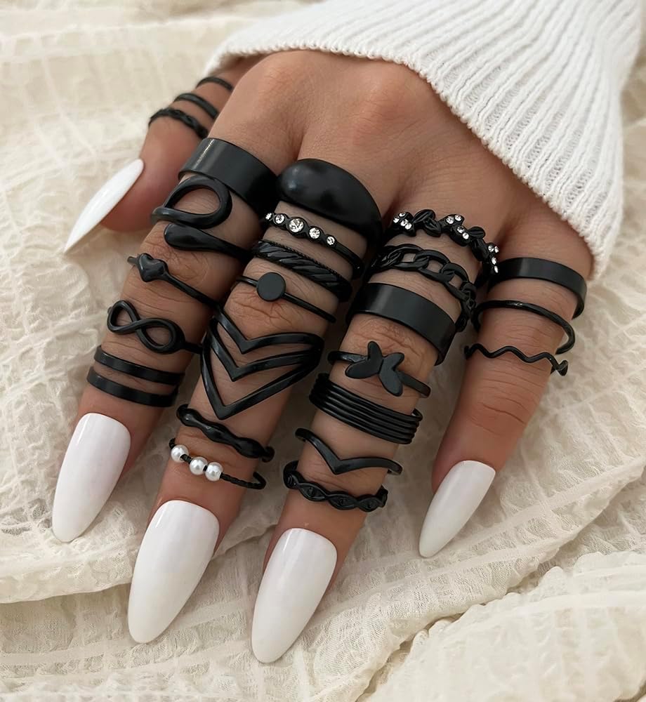 iF YOU 25 Pcs Gold Knuckle Ring Set for Women, Chunky Stackable Finger Midi Rings, Silver Simple Stacking Cute Rings Pack Trendy Stuff Jewelry Gift