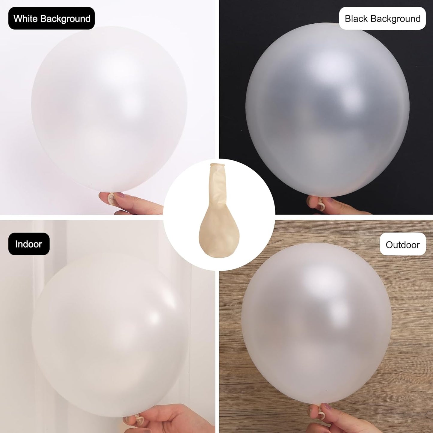 RUBFAC 120pcs Pearl White Balloons 12 Inches White Balloons, Bright Color Latex Party Ballons for Birthday Baby Shower Wedding Party Supplies Garland Arch Decoration