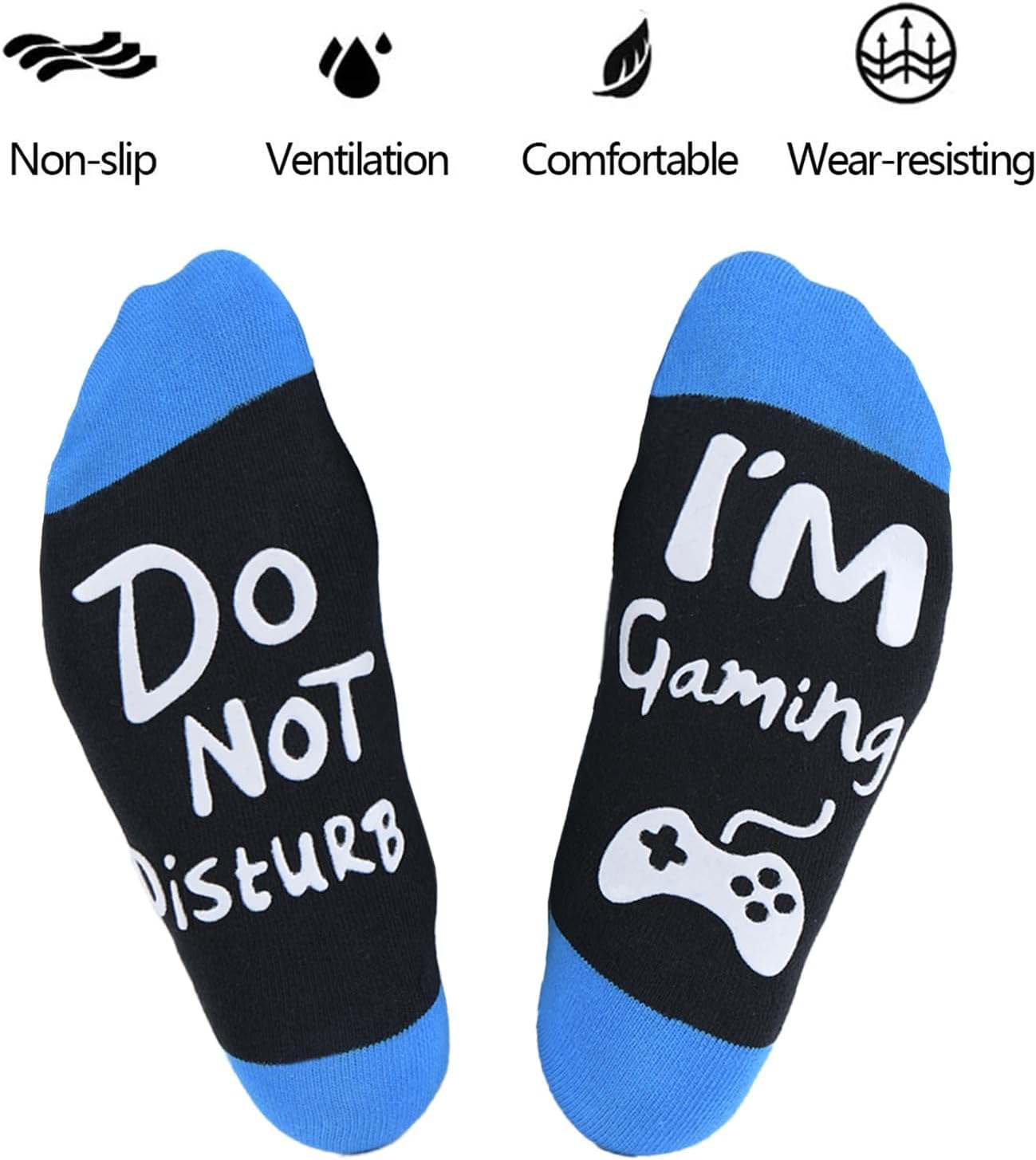Funny Christmas Valentines Gifts Stocking Stuffers for Teen Kids Men Women Do Not Disturb I'm Gaming Socks Gamer Socks
