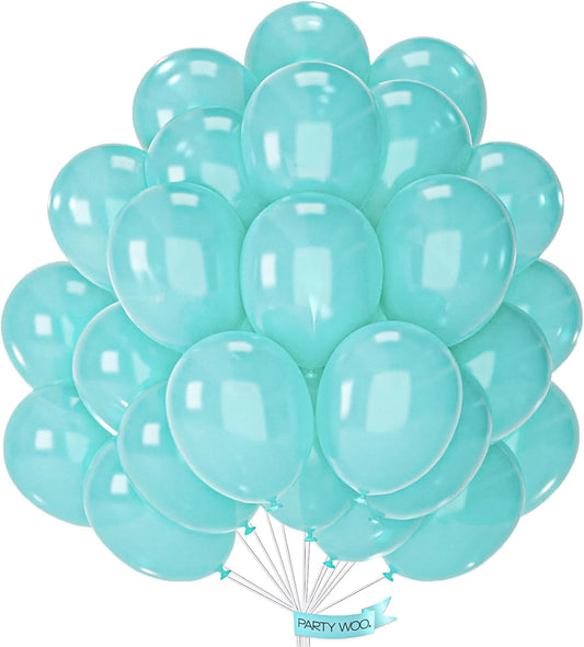 PartyWoo Teal Balloons 50 pcs 12 Inch Pearl Turquoise Aqua Blue Dark Teal Balloons for Graduation Wedding Baby Shower Bridal Shower Gender Reveal Anniversary Birthday Party Decorations Teal-Z13