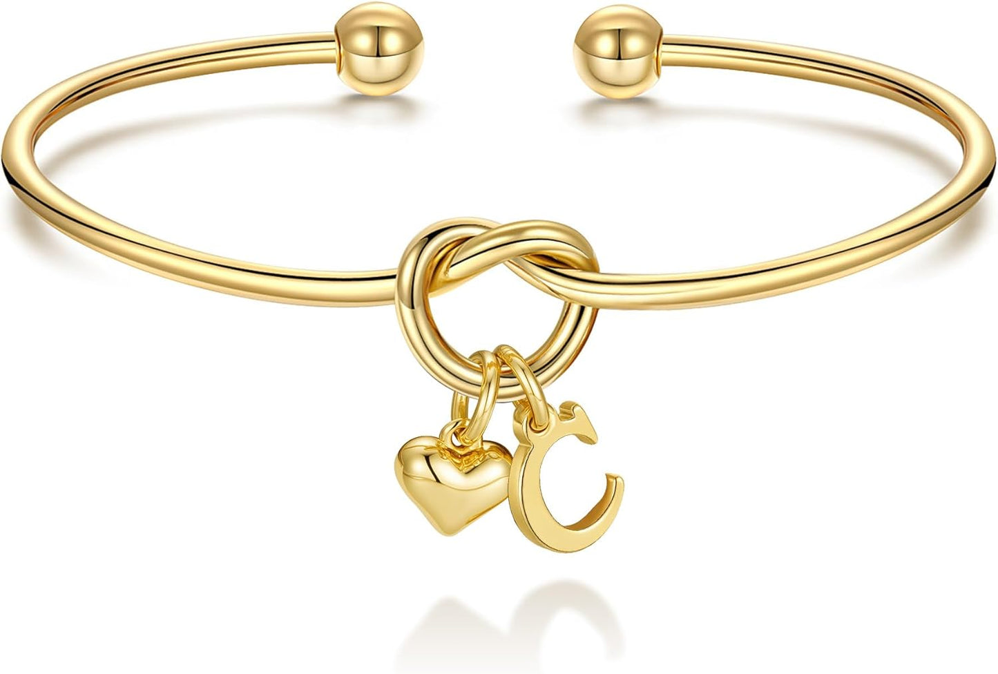 M MOOHAM Christmas Gifts for Women Teen Girls - Knot Initial Bracelets for Women, Bridesmaid Gifts Bridesmaids Proposal Gift Dainty Knot Letter A-Z Heart Initial Bracelet Jewelry Friendship Bracelets