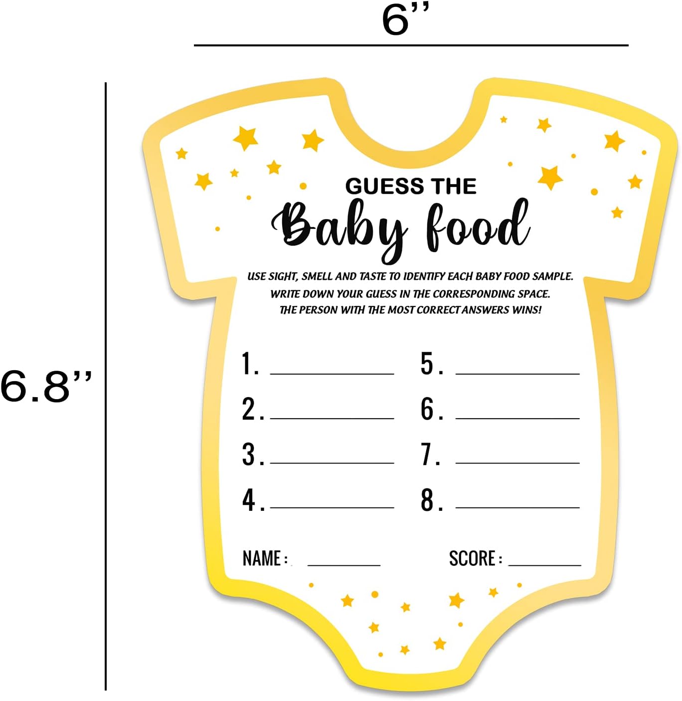 Baby Shower Game - Guess The Baby Food, Set of 30 Cards, Gender Reveal & Party Activities