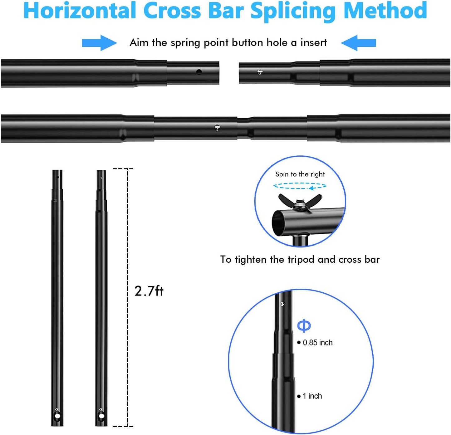 SLOW DOLPHIN 10 x 8.5 ft Photography Photo Video Studio Background Stand Support Kit with Muslin Backdrop (White Black), 5500K 85W LED Blub, Umbrella Lighting Kit for Studio, Portrait, Video Shooting