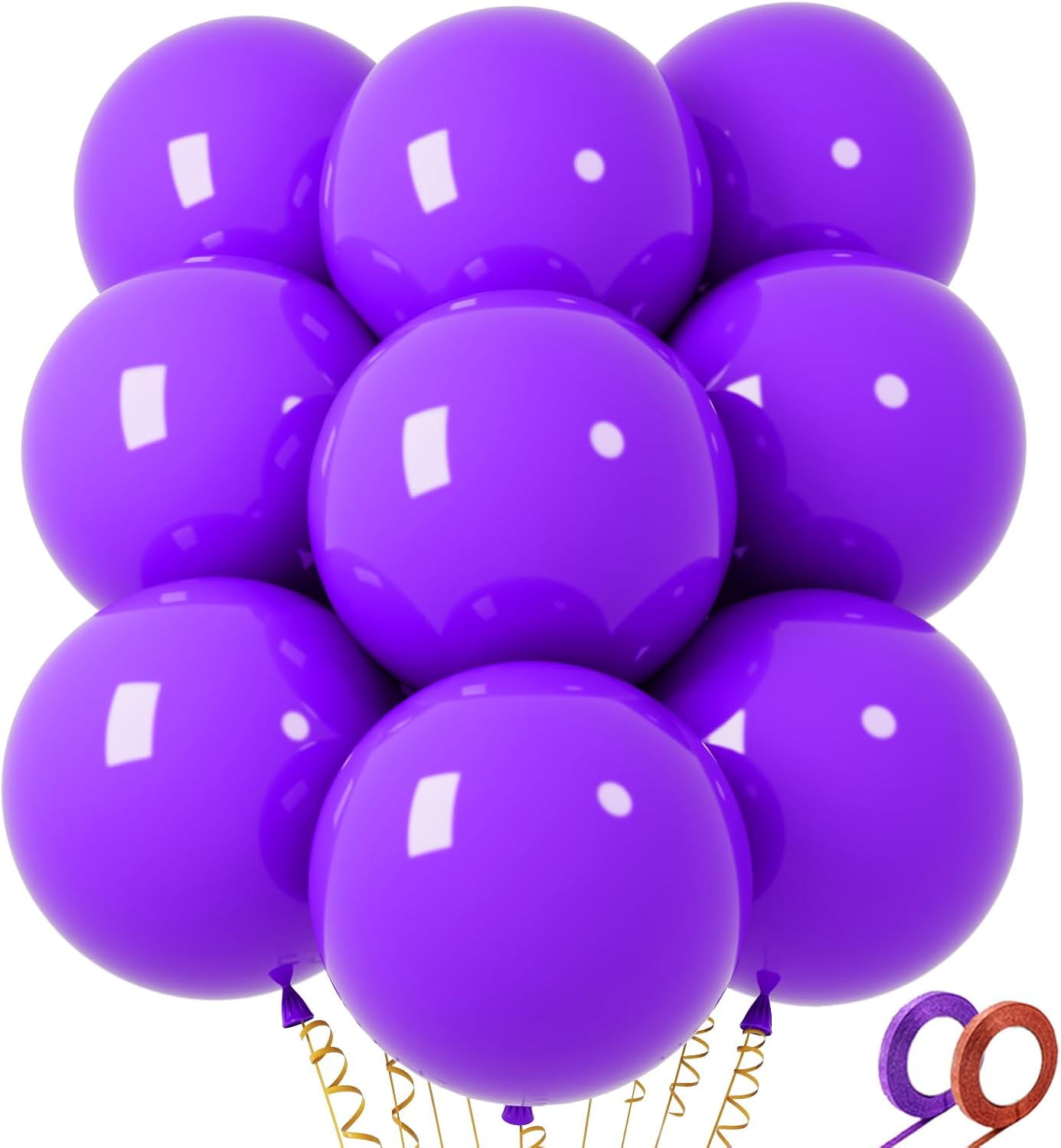 32Pcs Purple Big Balloons 18 Inch, Round Large Latex Party Balloons for Birthday Wedding Decorations. (purple)