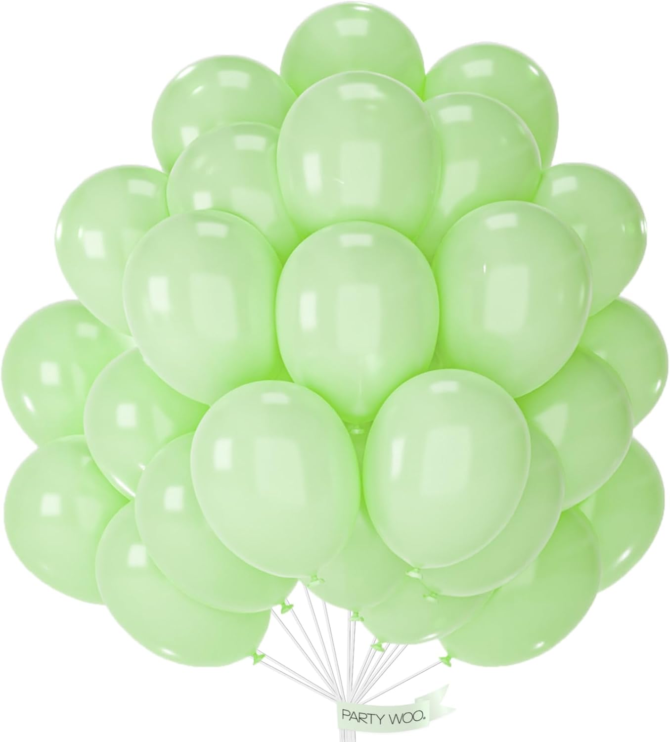 PartyWoo Mint Green Balloons 50pcs 12 Inch Pastel Light Green Balloons for Birthday Baby Shower Wedding Anniversary Summer Graduation Party Decorations Green-Q16