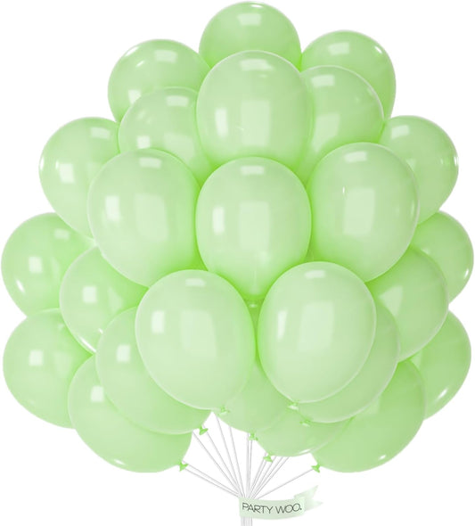 PartyWoo Mint Green Balloons 50pcs 12 Inch Pastel Light Green Balloons for Birthday Baby Shower Wedding Anniversary Summer Graduation Party Decorations Green-Q16