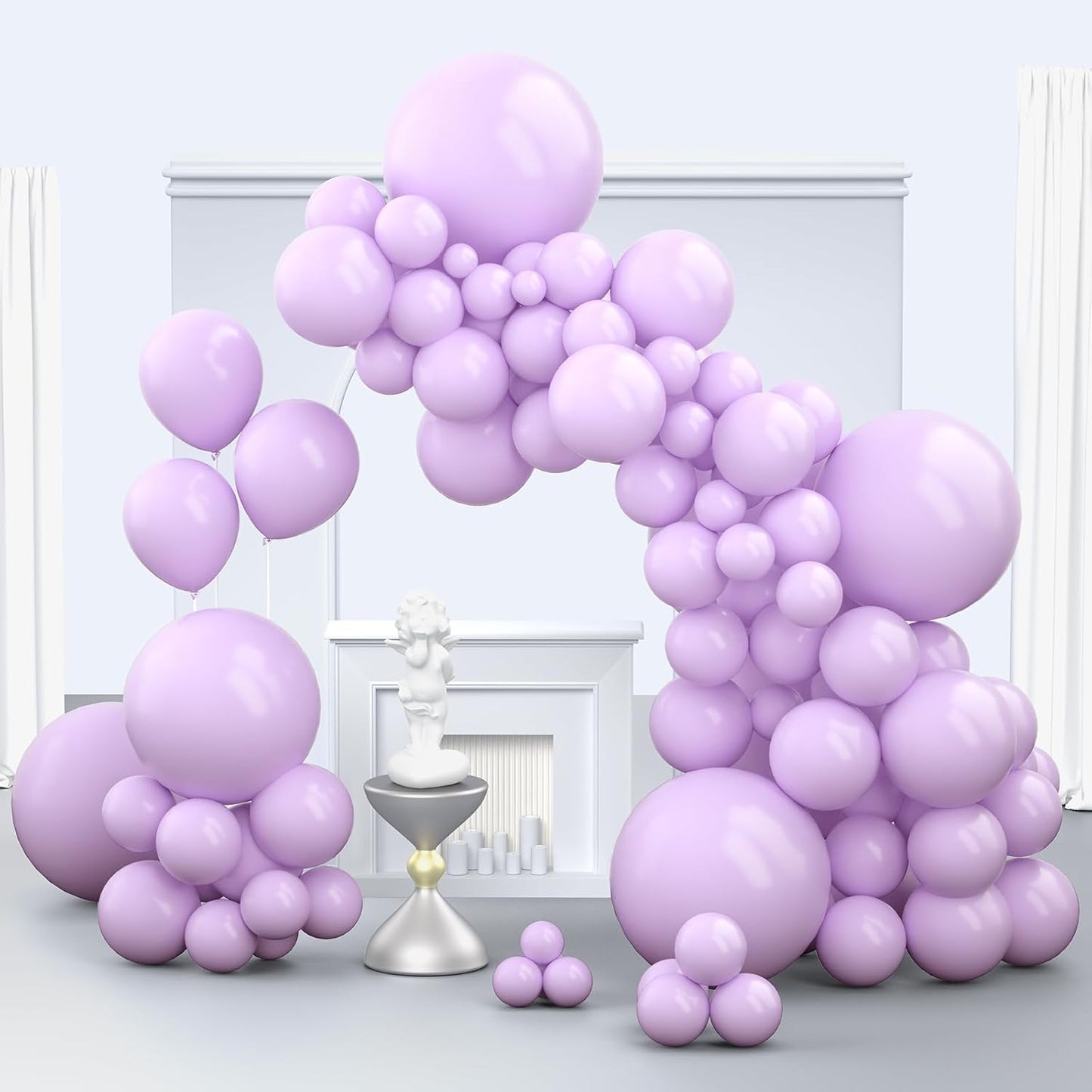 Lavender Balloons, 150 pcs Different Sizes Pack of 18 Inch 12 Inch 10 Inch 5 Inch Light Purple Balloons for Balloon Garland Balloon Arch as Birthday Party Wedding Decorations