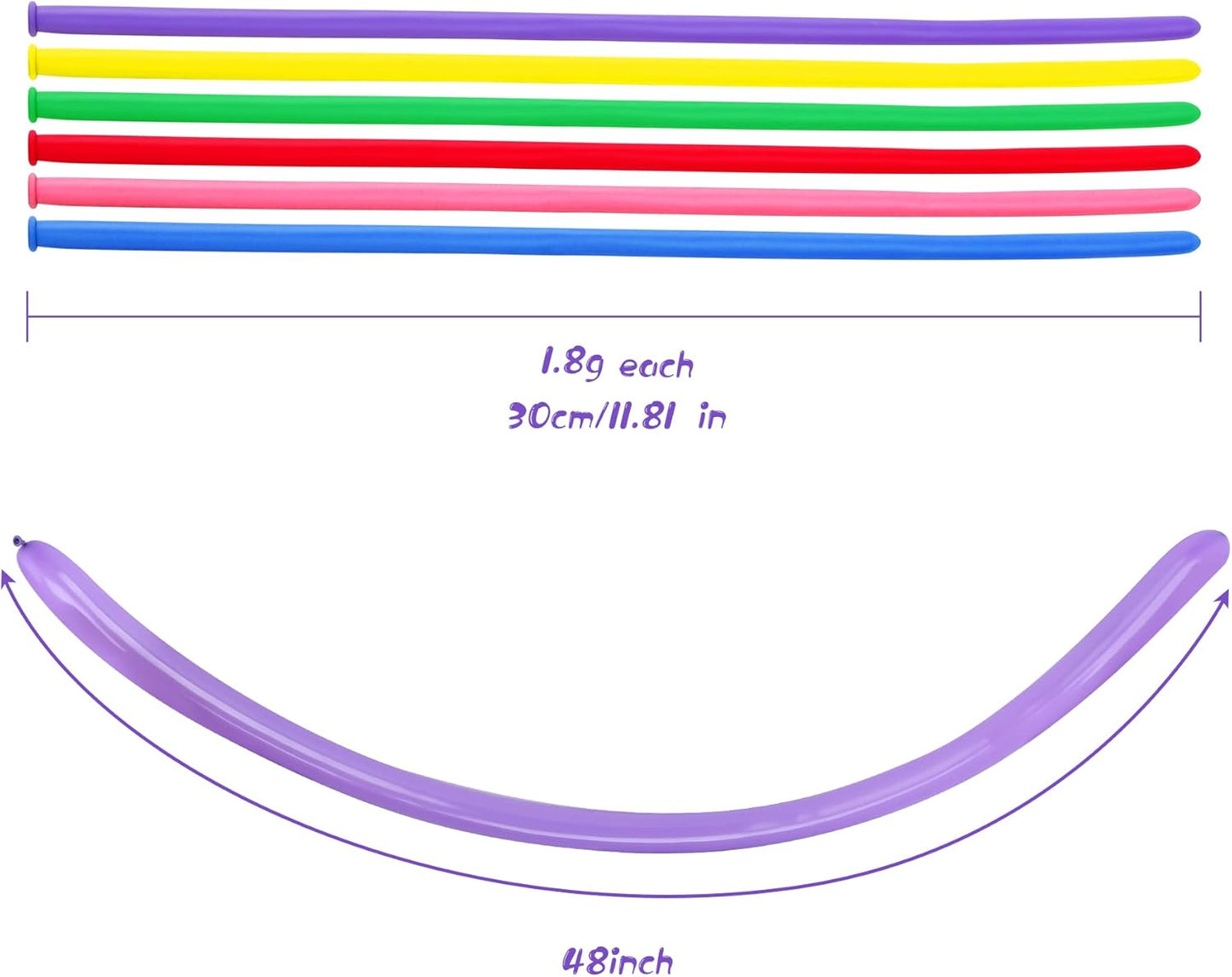 100Pcs 260 Balloons qualatex with 1 Hand Balloon Pump Kit, Professional Premium Quality Twisting Magic Long Balloons Assorted Color to Make Animal for Birthday Party Clowns Wedding Decorations