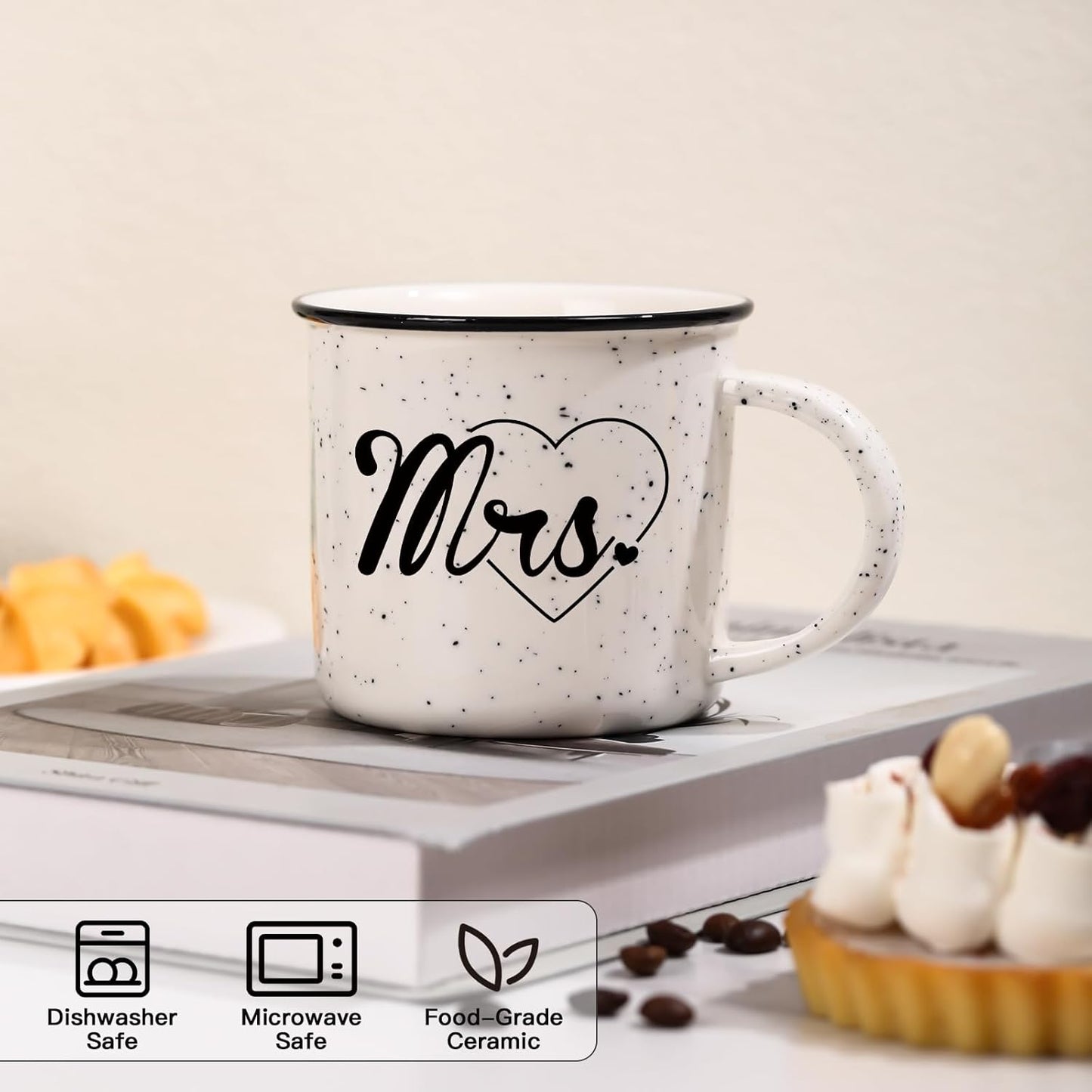 Mr and Mrs Mugs Set of 2 Coffee Mug 10 Ounce, Wedding Gift, His and Hers Gifts, Mr and Mrs Coffee Mug, Couple Coffee Mug Set Anniversary for Bride and Groom, Thanksgiving and Christmas Gifts