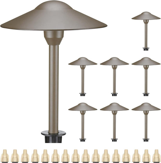 Lumina Lighting® 3W Landscape Lighting 12V Landscape Lights Low Voltage Landscape Path Lights Warm White Waterproof Outdoor Replaceable G4 LED Bulb for Garden Pathway Lawn Yard (Bronze, 8-Pack)