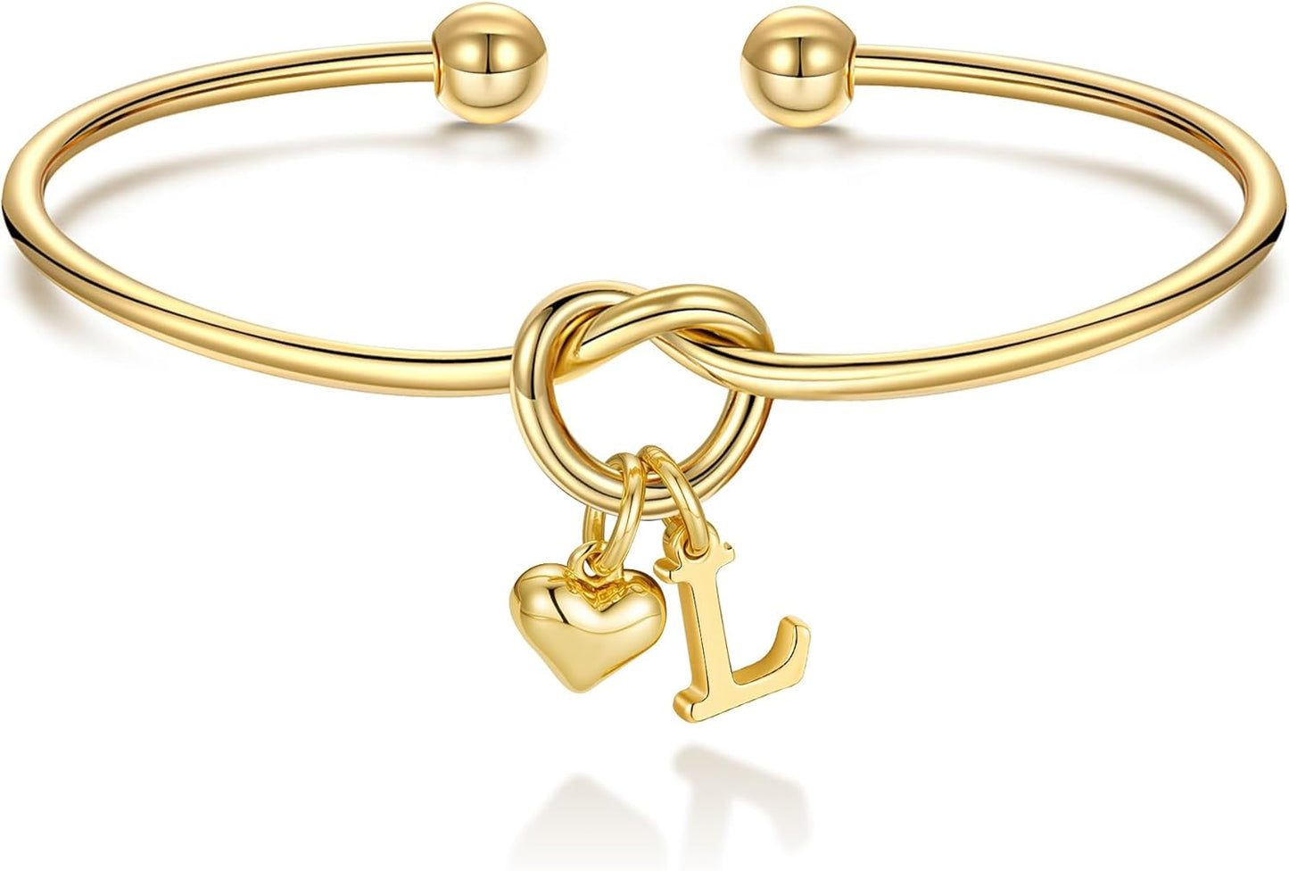 M MOOHAM Christmas Gifts for Women Teen Girls - Knot Initial Bracelets for Women, Bridesmaid Gifts Bridesmaids Proposal Gift Dainty Knot Letter A-Z Heart Initial Bracelet Jewelry Friendship Bracelets